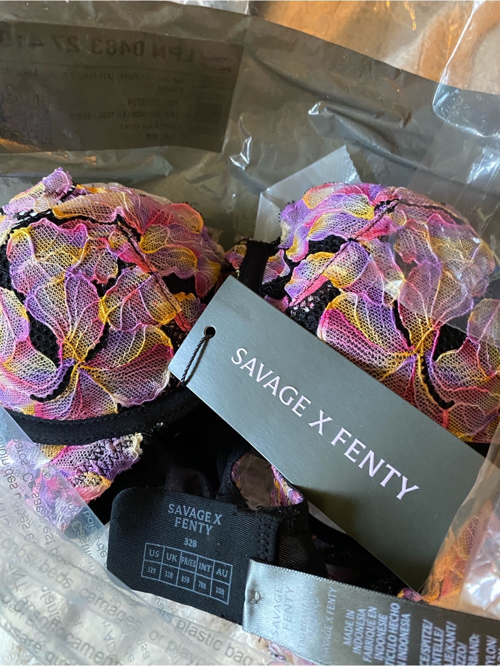 Savage x Fenty Floral Lace Push-Up Bra in Multicolor